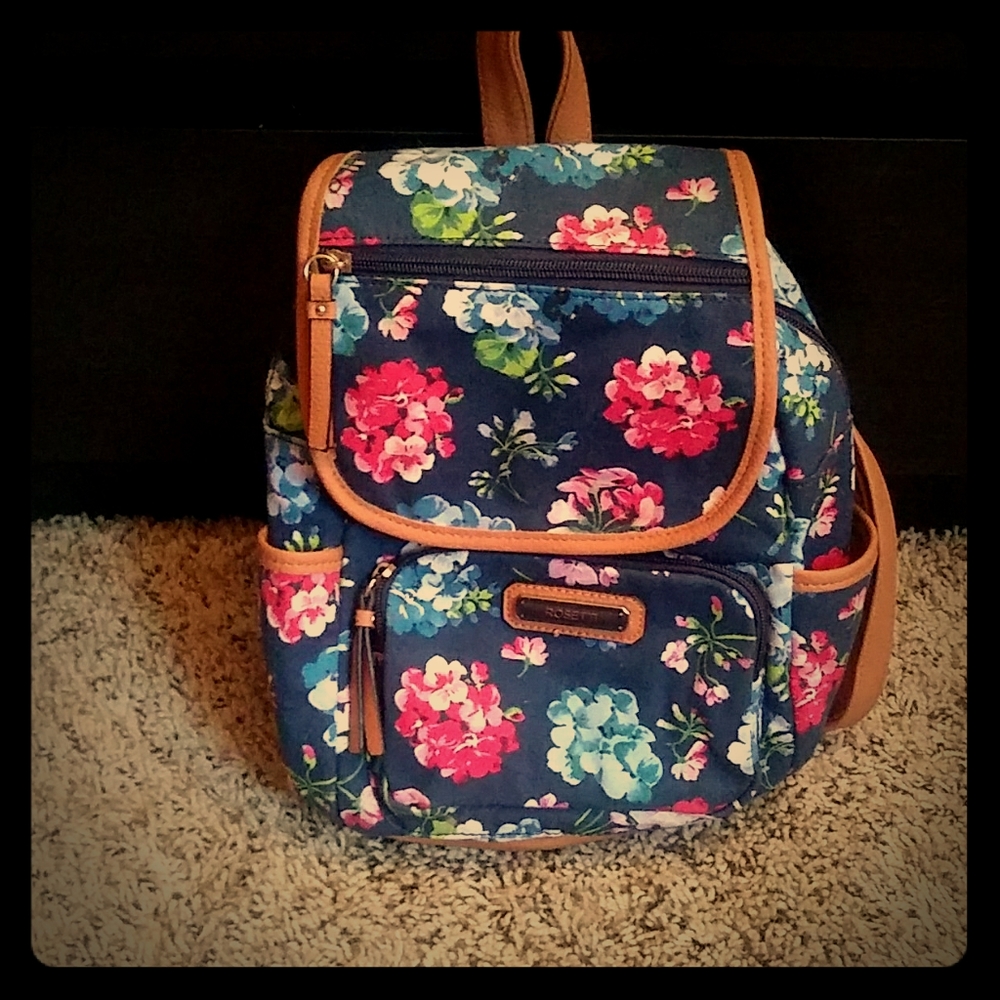 Rosetti navy floral mini backpack